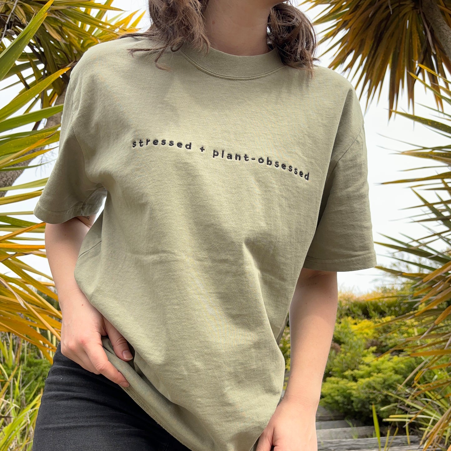 stressed + plant-obsessed tee