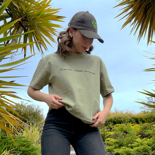 stressed + plant-obsessed tee